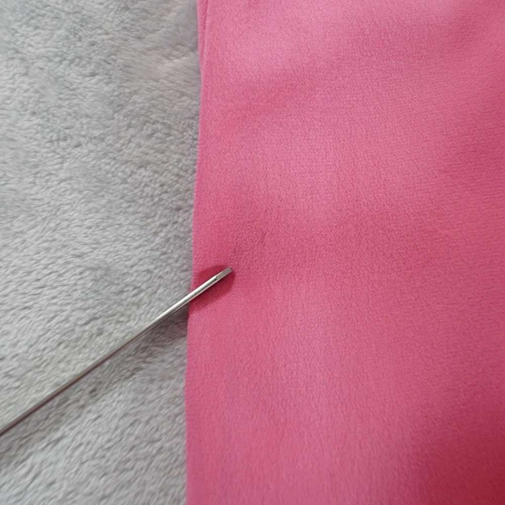 120% Wide Leg Pants Womens 42 M Pink Silk Crepe Elastic Waist Pull On Dress Pant